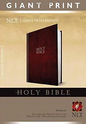 Holy Bible Giant Print NLT Red Letter Hardcover Maroon Paper Over Board ... $33.12