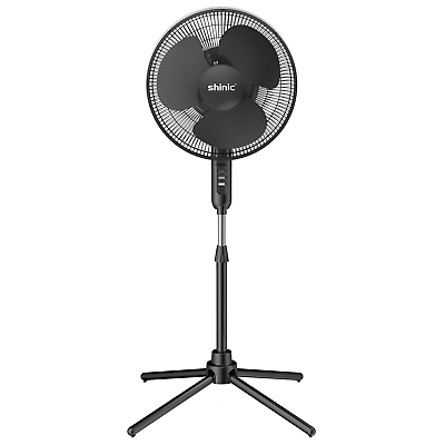 #ad 16quot; 3 Speed Oscillating Pedestal FanFolding BaseAdjustable Height 41quot; 47quot; $22.78