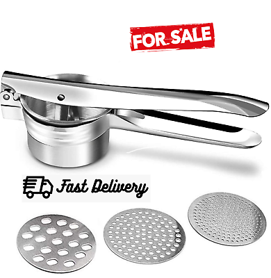 #ad Heavy Duty Potato Ricer Masher stainless steel with 3 Removable discs $18.02