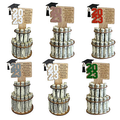 #ad 2023 Graduation Gift Wooden Money Holder Congrats Card Stand Party Decor $7.99