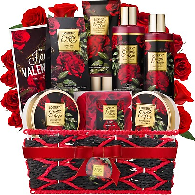 #ad Valentines Gift Basket for Women Spa Gifts Set Bath and Body Gift Set $49.99