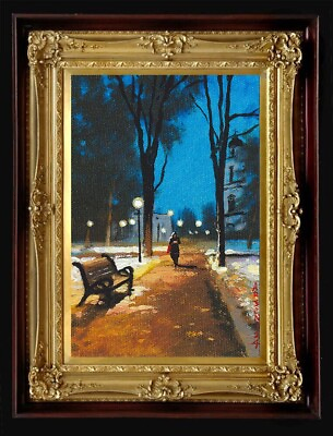 #ad ORIGINAL Oil Painting Handmade Arseni CHRISTMAS 6quot; X 4quot; NO FRAME Art USA $37.90