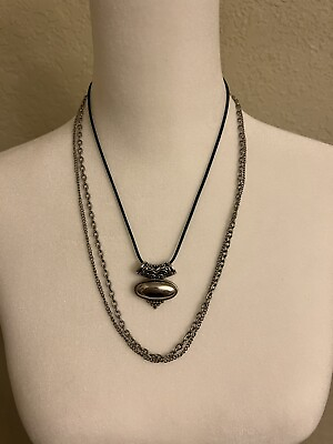 #ad Two Necklaces Silvertone $13.00