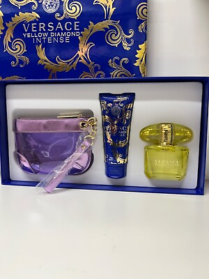 #ad versace yellow diamond intense perfume 3pcs gift set for women 3.4fl oz $84.99