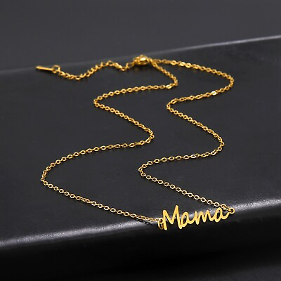 #ad Mama Pendant Necklace for Women Mother Gift Stainless Steel Jewelry Necklace $3.29
