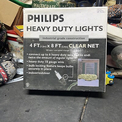 #ad Philips 200ct Christmas Heavy Duty Net String Lights Clear Indoor Outdoor $16.64