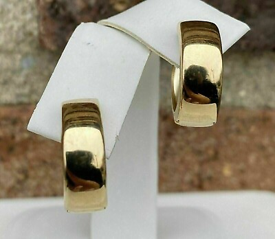 #ad Beautiful Women#x27;s Exclusive Huggie Hoops Earrings Solid 14K Yellow Gold Plated. $125.00