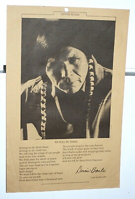 #ad Dennis Banks Poster w Message 1985 Defense Fund Promotional Gift 11 x 17 $25.00