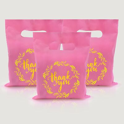 #ad Plastic Thank You Merchandise Bags Party Present Bags Candy Cookie Treat Bags... $14.75