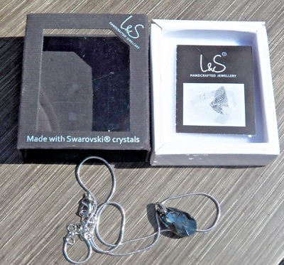 #ad Beautiful L amp; S Hand Crafted Jewelry Swarovski Crystal Necklace IOB $22.50