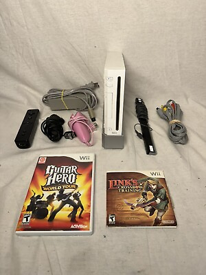 #ad Nintendo Wii RVL 001 Bundle Cables Accessories Numchuck Controller Games Tested $59.99