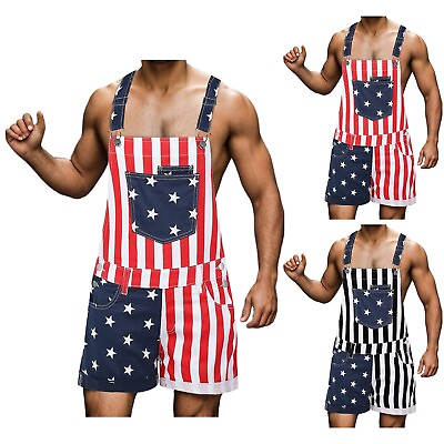 #ad Mens Summer Couple Independence Day Flag Sports Camisole Pants $30.26