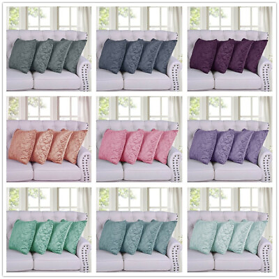#ad Decorative Quilt Micromink Throw Pillow Covers Cushion Case Pillowcase Set of 4 $15.99