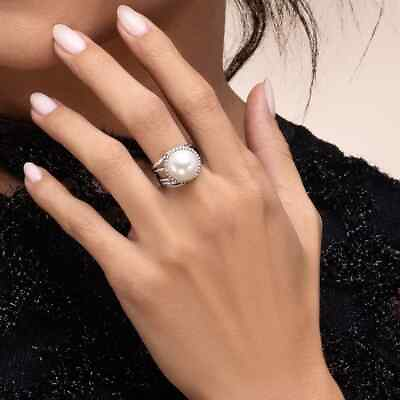#ad Designer Pearl Gemstone Ring Handmade 925 Silver Engagement Ring All Size HM125 $10.48