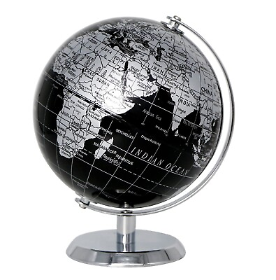 #ad Exerz 5.5 inch Black World Globe Mini Educational Earth Globe with Metal Base $17.99