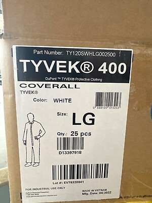 #ad Dupont Tyvek 400 Disposable Protective Coverall Kit 25 Piece $90.00