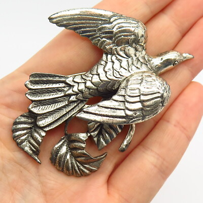 #ad 925 Sterling Silver Dove of Peace Design Pin Brooch $139.99