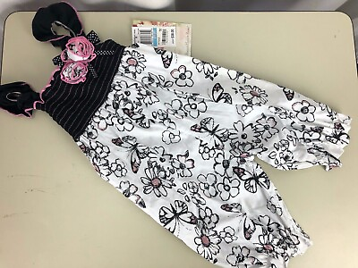 #ad Sweet Heart Rose Infant Girls Baby Pink Black One Piece Party 6 mo 9 mo MACYS $8.99