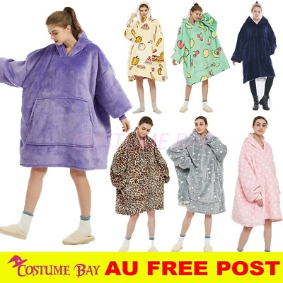 #ad Blanket Hoodie Ultra Plush Comfy Giant Sweatshirt Fleece Warm Pullover Hooded AU AU $29.95