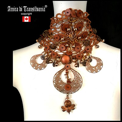 #ad #ad fashion jewelry woman choker luxury necklace weeding collier macramè filigree by C $537.00