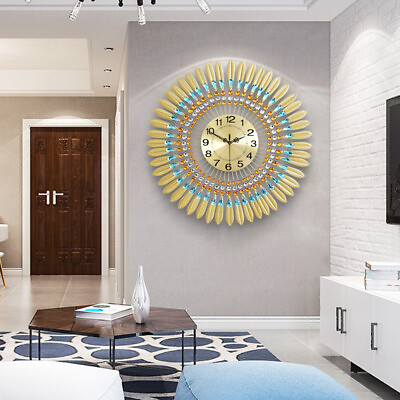 #ad 27.55quot; Luxury Wall Clock Art Decor Battery Powered Unique for Living Room Home $39.00