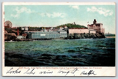#ad Postcard CA San Francisco Cliff House Sutro Baths amp; Sutro Heights 1906 AT1 $14.99