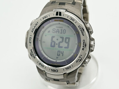 #ad CASIO PROTREK men#x27;s watch radio clock digital tough solar STN LCD PRW 3100T 7JF $273.81