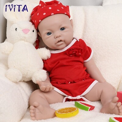 #ad IVITA 17#x27;#x27; Unpainted Floppy Silicone Reborn Baby Girl Cute Blank Silicone Doll $140.00