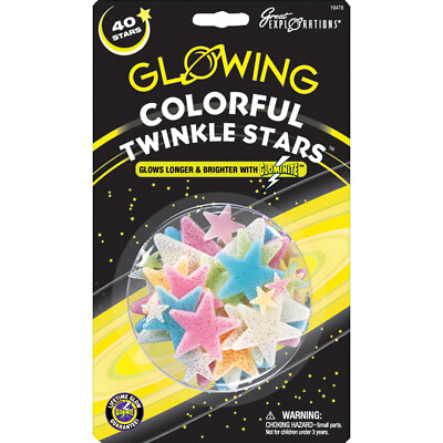#ad Great Explorations Glowing Star Pack Colorful Twinkle Stars 40 Pkg $12.47