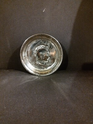 #ad Vintage Roman Soldier Silver Trinket Dish Mercury Glass Trojan Spartan 3.75quot; $9.99