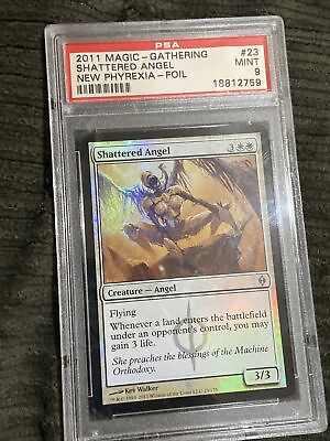 #ad 2011 Magic The Gathering Mtg New Phyrexia Foil Shattered Angel #23 Psa 9 Pop 1 1 $799.99