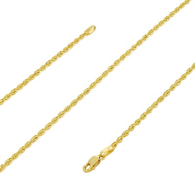 #ad Genuine 14K Yellow Gold 2mm Womens Rope Italian Chain Link Pendant Necklace 16quot; $117.98