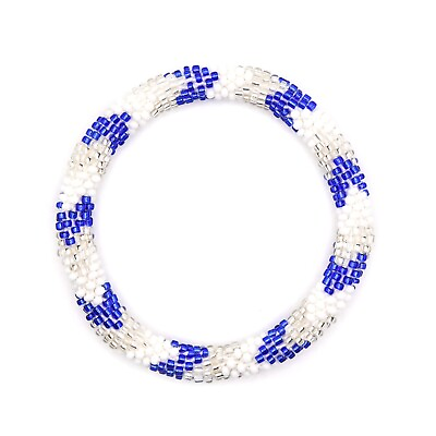 #ad Random Roll Beaded Glass Seed Bead Blue Arrow Bracelet $8.99