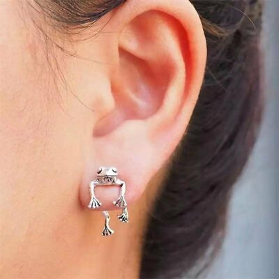 #ad Fashion Silver Lovely Frog Animal Ear Earring Stud Women Party Jewelry Gifts Hot C $1.54
