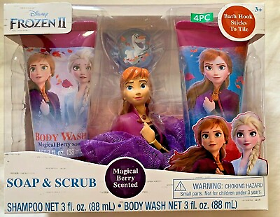 #ad Soap and Scrub Frozen II Bath Set Shampoo Sponge Hook Body Wash ANNA Gift Pack $10.99