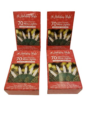 #ad HOLIDAY STYLE: 4 PACK: 280 INDOOR: OUTDOOR: MINI LIGHTS: CLEAR BULBS: NEW $28.99