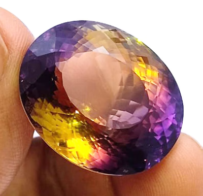 #ad 55 60 Ct Oval Cut Shape Certified Loose Natural Ametrine Gemstones Bi Color Sale $50.79