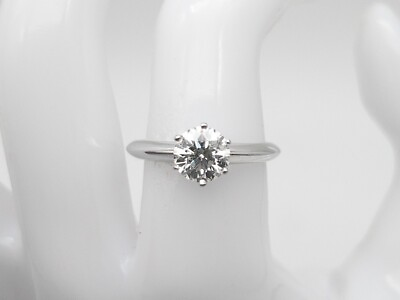 #ad Vintage $15000 1.24ct VS1 H Round Brilliant Diamond Platinum Wedding Ring GIA $7450.00