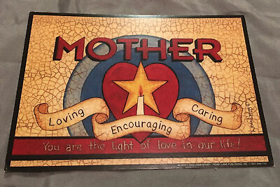 #ad Wall Decor Print Mother Loving Caring 7” W X 5” H Blue Brown Red Glossy $3.00