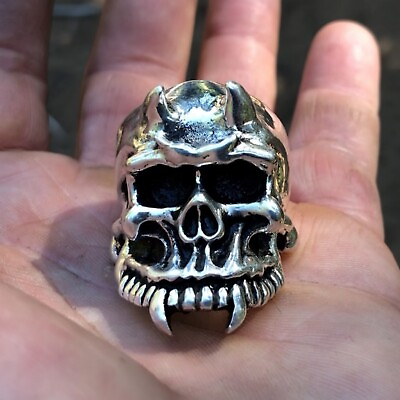 #ad King Demon Ring Made By Silver Skull™️ in U.S.A. Weighs 2.65 oz. Size 14 $399.00