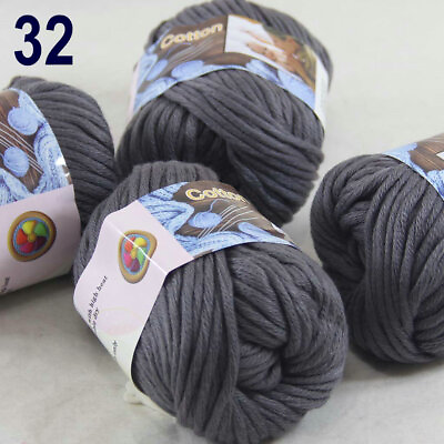 #ad Sale 4 Ballsx50g Super Soft Cotton Chunky Super Bulky Hand Rugs Knitting Yarn 32 C $20.29