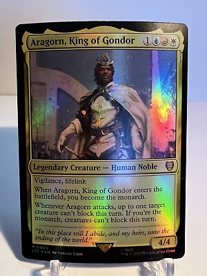 #ad MTG Magic FOIL Aragorn King of Gondor 0085 LOTR Commander $4.75