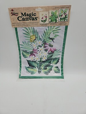 #ad Magic Canvas Set One Stroke 1801 Daisies 8x10 with Teaching Guide Practice Sheet $9.98