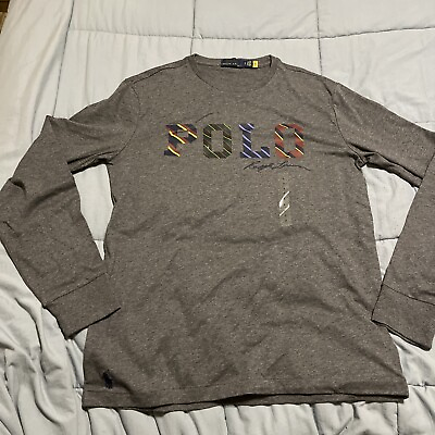 #ad Polo Ralph Lauren Mens Long Sleeve Grey Shirt Sz Small $26.09