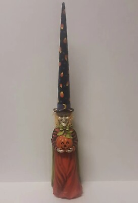 #ad Witch With Candy Corn Witch Hat Holding Pumpkin $34.30