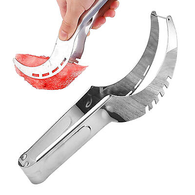 #ad Curved Watermelon Slicer Kitchen Gadget Fruit Cutter Stainless Steel Knife $9.08