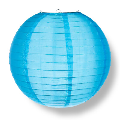 #ad 20quot; Sky Blue Nylon Lantern Even Ribbing Durable Hanging Decoration $10.43