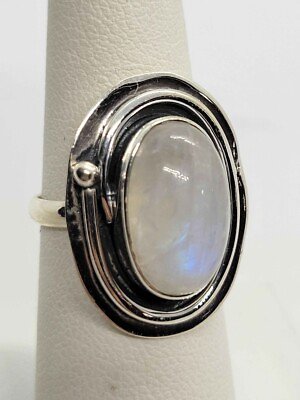 #ad New Artisan Sterling Silver Rainbow Moonstone ring sz 6 $40.00