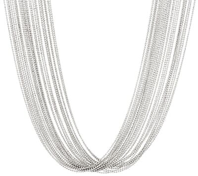#ad QVC Italian Silver Sterling Silver 24quot; Multi Strand Necklace $199.99