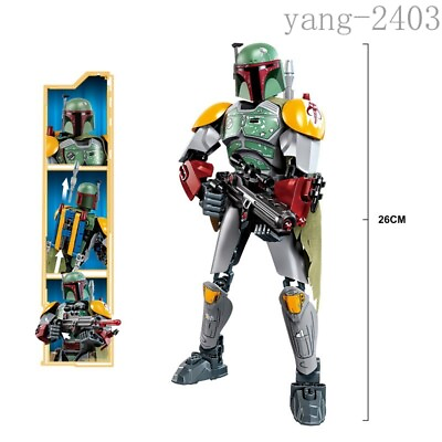 #ad HOT Boba Fett Action Figure Star Wars Building Block Toy Figure 10in New Gift $22.25
